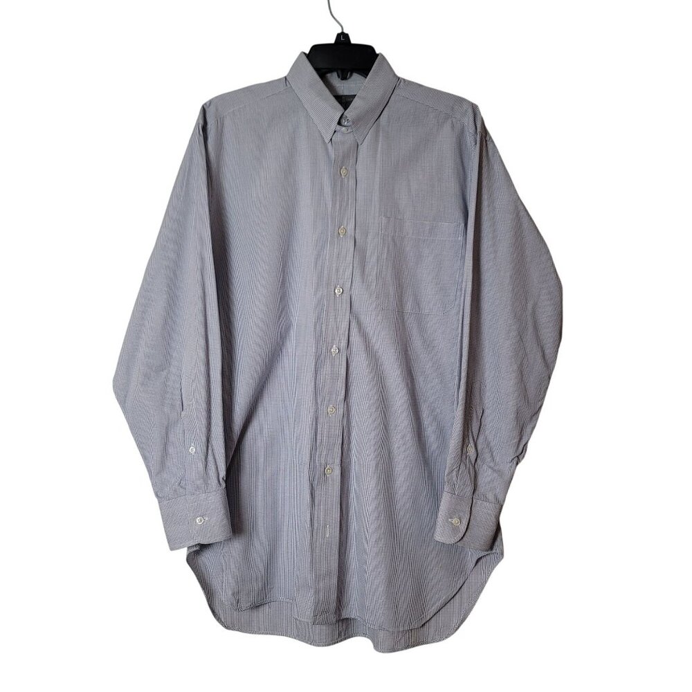 Robert Talbott Wm King Dress Shirt Micro Gingham Check Button Down - Picture 3 of 14
